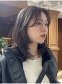 ウェーブミディアムメルティカラー×レイヤーカット韓国