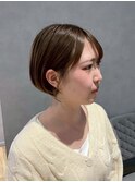 ショートボブ/モカブラウン/透明感カラー