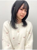 【morio】ミディアムレイヤー　黒髪♪