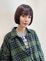 グリーンミドル(GREEN middle)&nbsp;ミニボブ/切りっぱなしボブ/ワイドバング/ピンクブラウンカラー