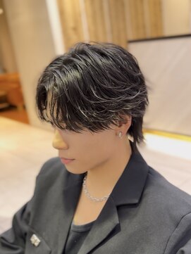 オーバルバイアピッシュ(OVARL by apish) シャドウフェザーパーマナチュラルセンターパートニュアンス