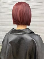 ロックス バイ マグ 松本(rocks BY MAG)&nbsp;◎韓国風ブリーチ×ワインレッド切りっぱなしボブ