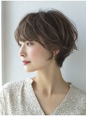 大人ショートボブ白髪ぼかし脱白髪染め40代50代60代♪