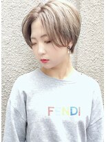 ヌフ(neuf)&nbsp;【大人可愛い】丸みハンサムショート×透明感グレージュ