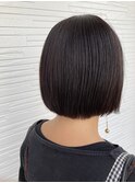 20代30代40代 切りっぱなしボブ 艶グレー
