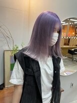 チャプター 問屋町(chapter)&nbsp;ケアブリーチホワイトラベンダーグレージュカラー切りっぱなし