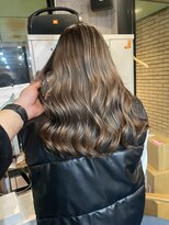 ラフ(LAFF)&nbsp;#バレイヤージュ#グレージュカラー#ボブウルフ#ココアベージュ