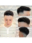 スキンフェード/アイロンパーマ/濡れパン/ビジネス爽やか20代