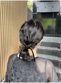 ローポニーアレンジ/ミディアムヘア/結婚式ヘア/お呼ばれヘア