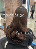 浅子小百合/コテ巻き風パーマ&ストレートパーマ