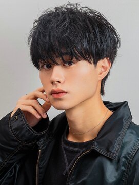 メンズヘアムニ 恵比寿(Men’s hair MUNi) シャドウパーマ黒髪マッシュスタイル
