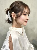 ナナローネス 渋谷(nana loness)&nbsp;顔まわりカット　前髪カット　くすみベージュ　オリーブベージュ