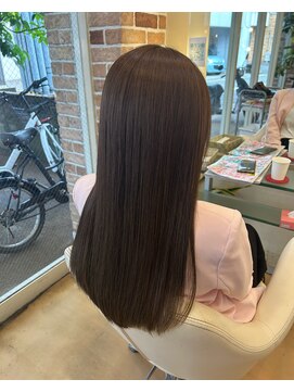 シエル 大名店(CIEL) オリーブベージュ×艶髪ロング｜透明感カラー