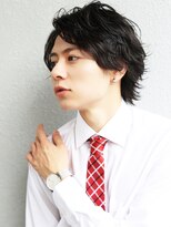 アフロート ディル(AFLOAT D'L)&nbsp;七三オールバック　ツイストパーマ　ビジネス　かき上げヘア