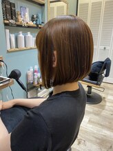 ヘアー ギャラリー ルピ(hair gallery Rupi) 前下がりボブ×ベージュ×オーガニックカラー【発寒中央/発寒】