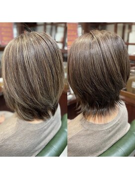 サロンデピレ 白髪と共存 #ハイライトカラー#グレー#レイヤー