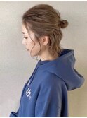 ベージュカラー×簡単アレンジ