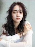 重めレイヤーカット_チェリーブラウンフェミニンロング_89227