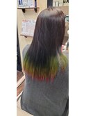 ラインカラー、セミロング