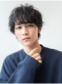 ツイストパーマ七三オールバックマッシュウルフスリークショート