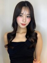 シースルーバング 顔周りカット 韓国ヘア ヨシンモリ くびれ巻き
