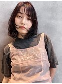 ：顔周りレイヤー×ラベンダーブラウン：