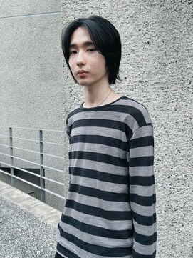 メゾンアクア 表参道(Maison ACQUA) =メンズボブ/フェザーパーマ/MEN’S HAIR/ブルーブラック