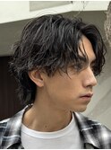 渋谷大人緩めツイストスパイラルパーマメンズセンターパート30代