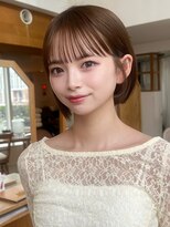 バイオレット 表参道店(Violet) 前髪顔まわり小顔似合わせボブカットブラウンカラー