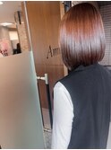 赤茶色チェリーレッドチョコレートカラー髪質改善艶感抜け感