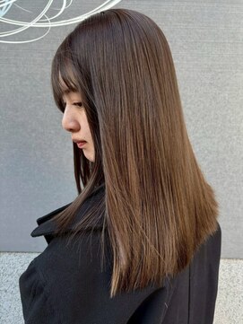 オンフ(ONFFO) ミルクティーベージュ 顔周りカット 前髪カット 髪質改善 20代