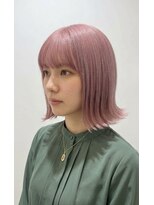 アッシュ 戸塚店(Ash)&nbsp;戸塚/美容室/ピンクベージュ/外はね切りっぱなしボブ/ハイトーン