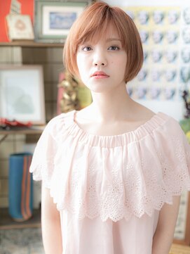 カバーヘア イヴ 戸頭店(COVER HAIR EVE) ピンクカラーが大人かわいい小顔刈り上げボブb戸頭10代20代30代