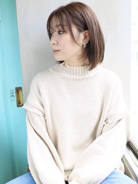 バース(BIRTH) 天神【BIRTH】内巻きワンカール×耳掛け前下がりボブ