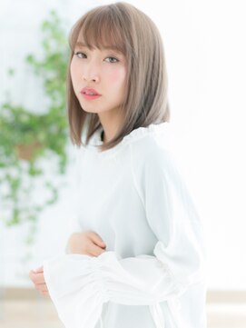 プリモア サロン ハナレ 綾瀬(primoA salon HANARE) 綾瀬/髪質改善/ミルクティーアッシュのエアストレートロブヘアb