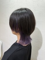 アジールヘア 池袋東口店(agir hair)&nbsp;10代20代人気ウルフインナーカラーパープルカラー美髪卵型池袋