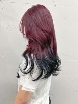 シーク 天神(SEEK) 松尾菫菜/ボルドー×ブラックデザインカラー/ブリーチ