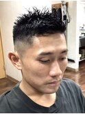 アップバングベリーショートスタイル(マッシュパーマ)床屋