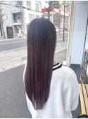 大人バレイヤージュピンクグレージュラベンダー