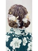 卒業式ヘアセットアレンジ/ツイン編み込みシニヨン/ヘアセット