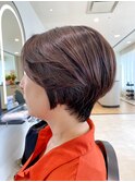 大人ショートボブ × 髪質改善カラー