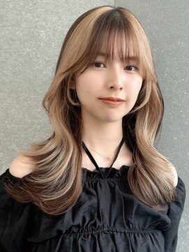 ルームバイシー 新宿(Loom. by Sea) ココアベージュ×レイヤー[小顔/黒髪/オリーブグレー]