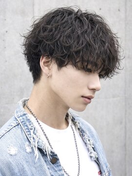 エイド 本店(aid) 無造作波巻きスパイラルマッシュパーマ刈り上げツーブロック