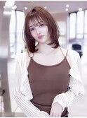 20代30代大人美人ミディアムレイヤー/マロンベージュ