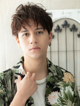 メンズヘア ビーセカンド 草加店(MENS HAIR B-2) ダークブラウン学生カジュアル無造作メンズマッシュパーマI草加
