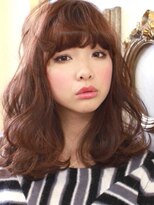 蒼い花 美容院 ふんわりカールの　ヌーディーミディアム