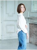 前髪なしの“ひし形ショートボブ”vol.2