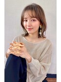 ベージュインナーカラー×くびれロブ【アフロート吉祥寺 緒方】