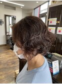 ワンレン+パーマでイメチェン◎