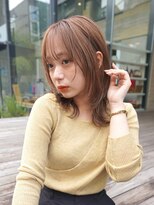ミディアムレイヤーカットボブウルフ/10代20代/インナーカラー